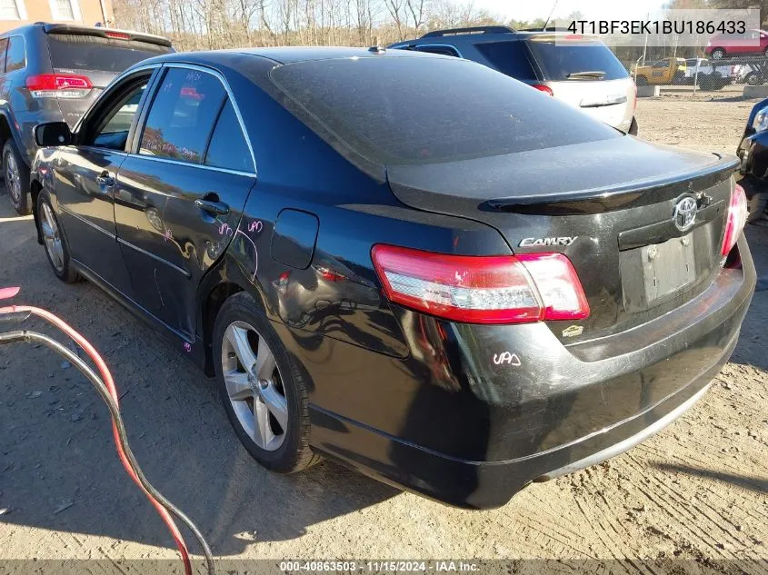 2011 Toyota Camry Se VIN: 4T1BF3EK1BU186433 Lot: 40863503