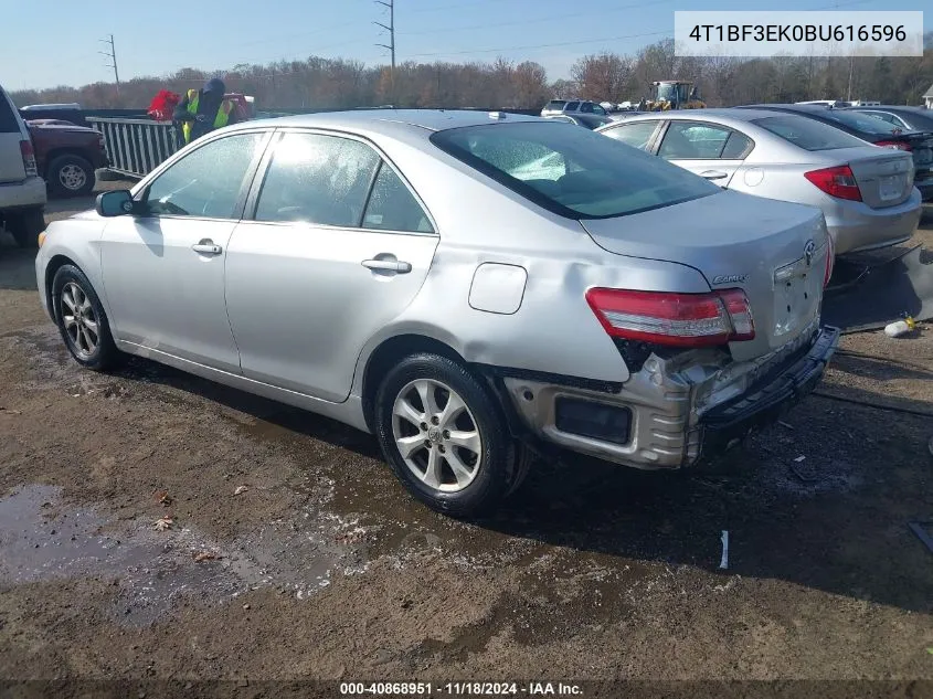 2011 Toyota Camry Le VIN: 4T1BF3EK0BU616596 Lot: 40868951