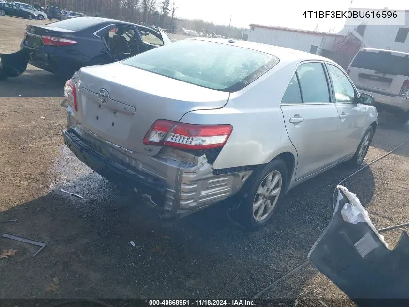 2011 Toyota Camry Le VIN: 4T1BF3EK0BU616596 Lot: 40868951