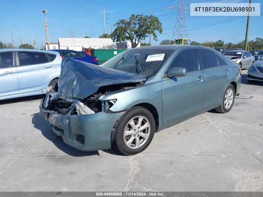 2011 Toyota Camry Le VIN: 4T1BF3EK2BU698931 Lot: 40869969