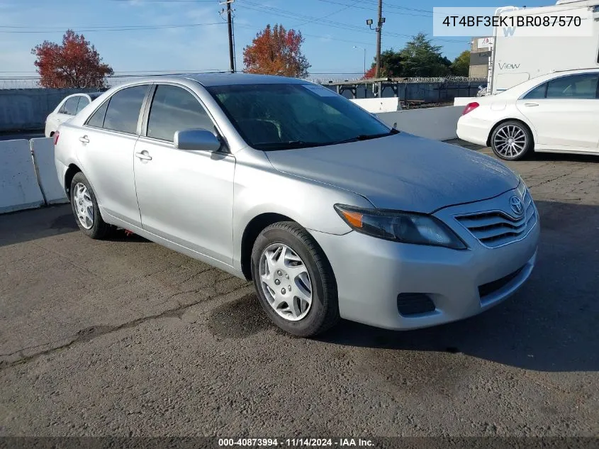 2011 Toyota Camry Le VIN: 4T4BF3EK1BR087570 Lot: 40873994