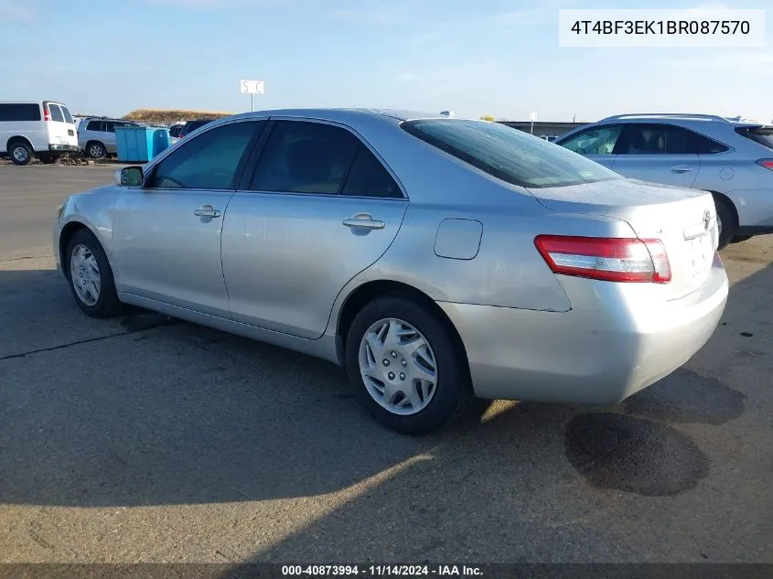 2011 Toyota Camry Le VIN: 4T4BF3EK1BR087570 Lot: 40873994