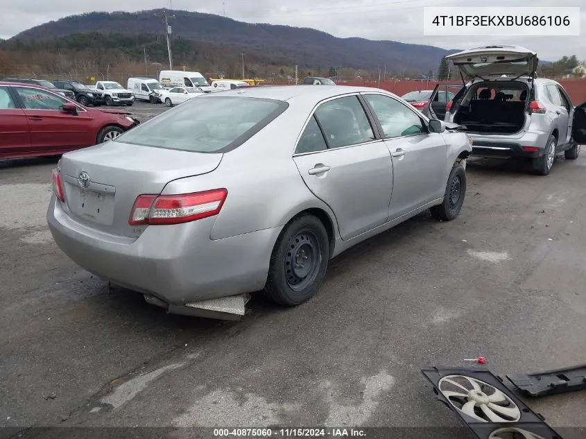 2011 Toyota Camry Le VIN: 4T1BF3EKXBU686106 Lot: 40875060