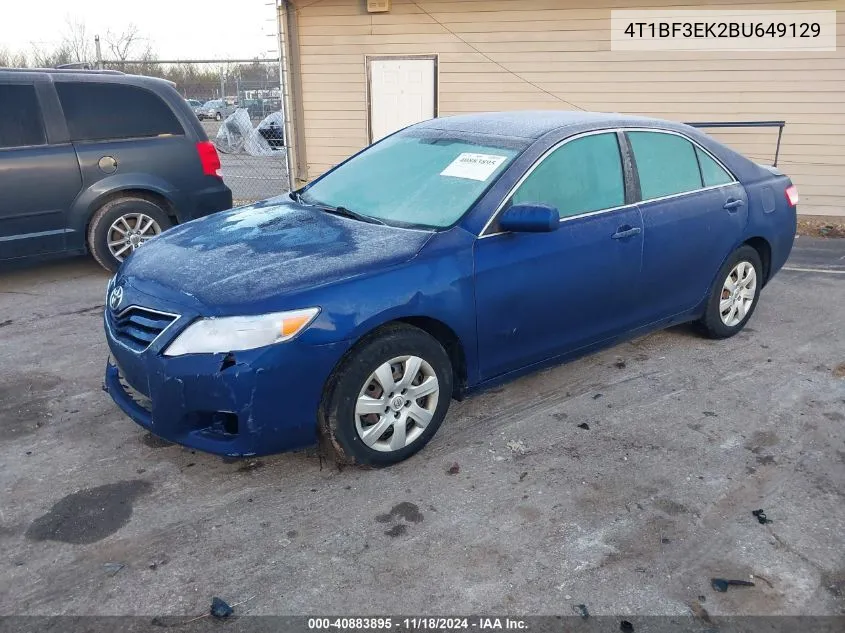 2011 Toyota Camry Le VIN: 4T1BF3EK2BU649129 Lot: 40883895