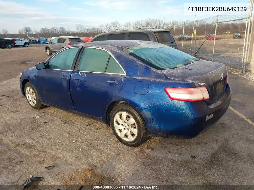 2011 Toyota Camry Le VIN: 4T1BF3EK2BU649129 Lot: 40883895