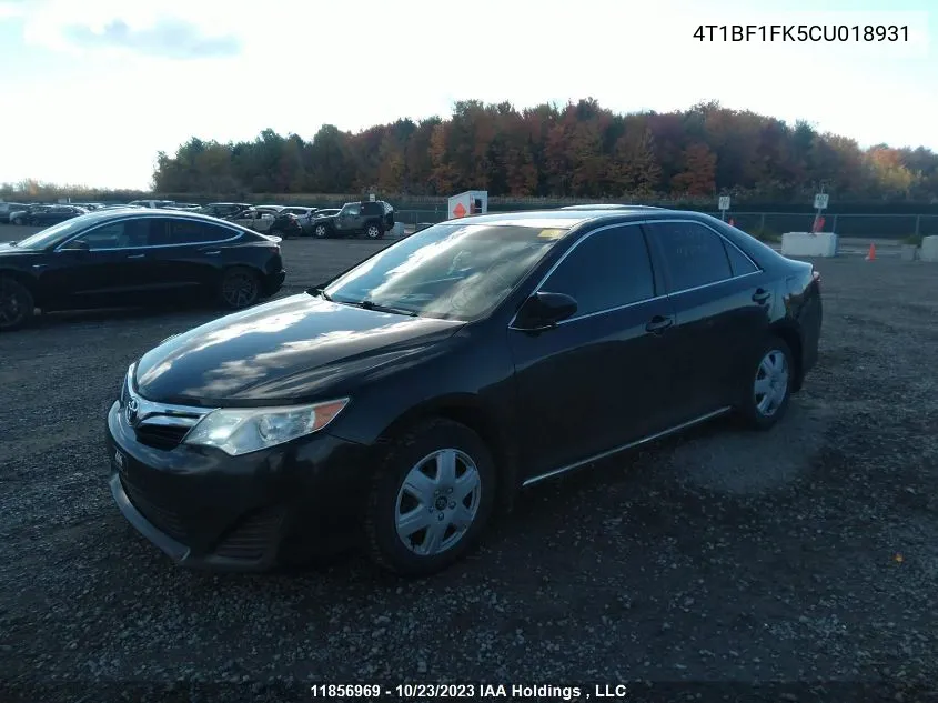 2012 Toyota Camry VIN: 4T1BF1FK5CU018931 Lot: 11856969