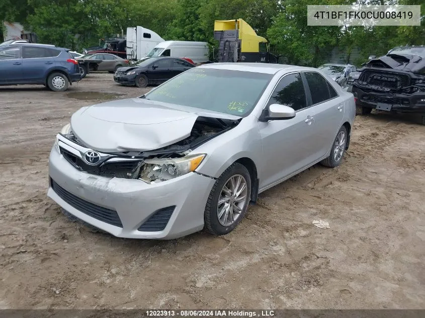 2012 Toyota Camry VIN: 4T1BF1FK0CU008419 Lot: 12023913