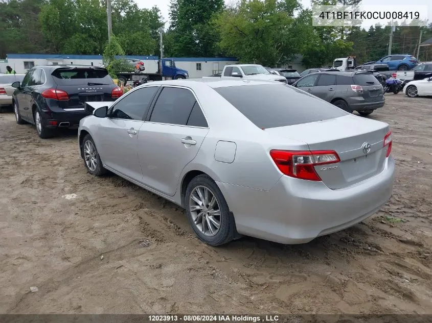 2012 Toyota Camry VIN: 4T1BF1FK0CU008419 Lot: 12023913