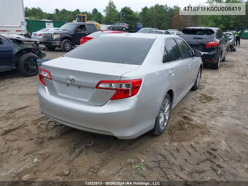 2012 Toyota Camry VIN: 4T1BF1FK0CU008419 Lot: 12023913