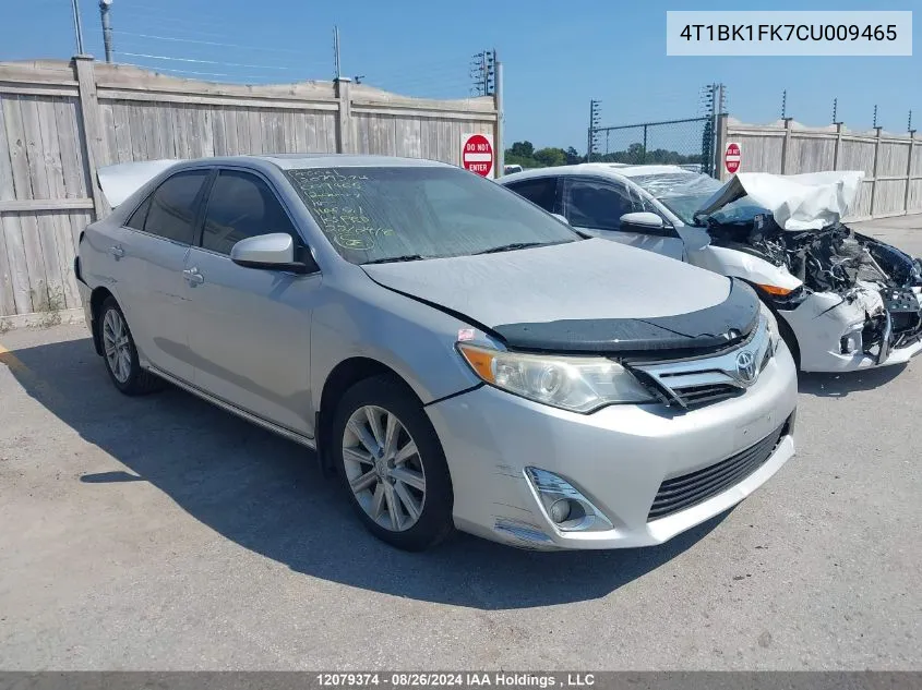 2012 Toyota Camry Se/Xle VIN: 4T1BK1FK7CU009465 Lot: 12079374