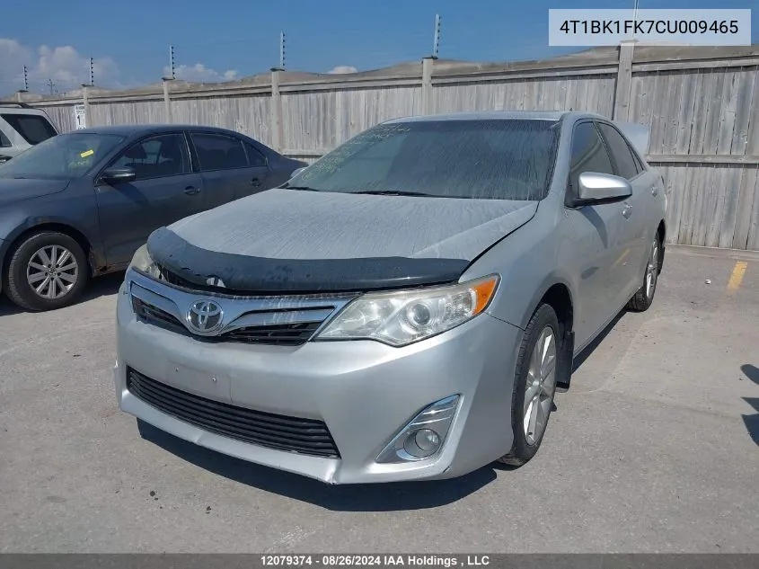 2012 Toyota Camry Se/Xle VIN: 4T1BK1FK7CU009465 Lot: 12079374