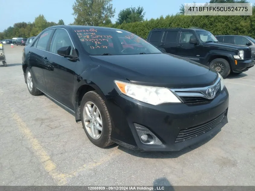 2012 Toyota Camry Le VIN: 4T1BF1FK5CU524775 Lot: 12088909