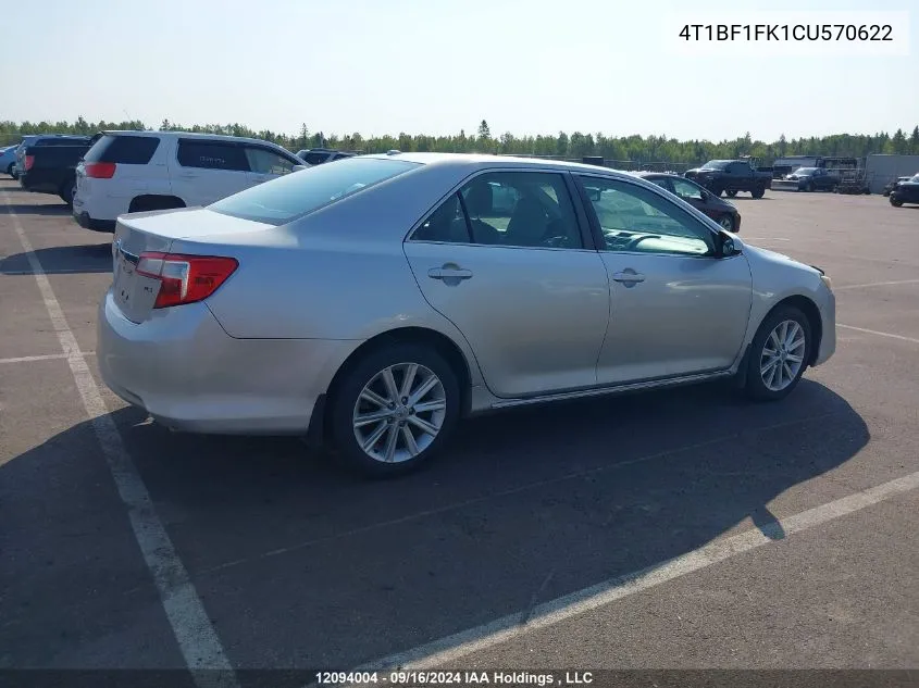 2012 Toyota Camry Se/Le/Xle VIN: 4T1BF1FK1CU570622 Lot: 12094004