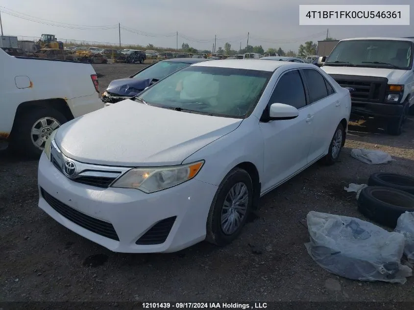 4T1BF1FK0CU546361 2012 Toyota Camry Le