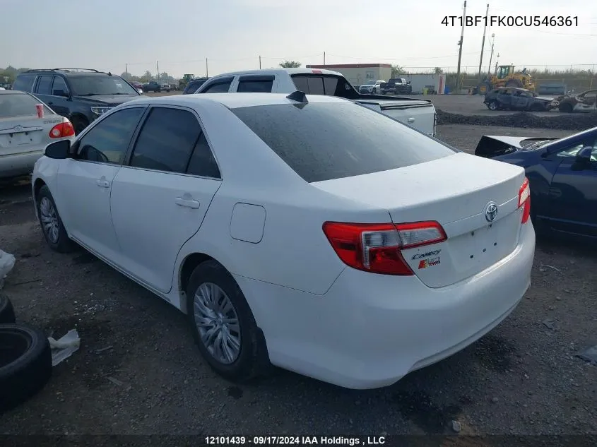 4T1BF1FK0CU546361 2012 Toyota Camry Le