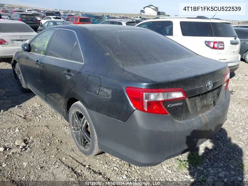 2012 Toyota Camry Se/Le/Xle VIN: 4T1BF1FK5CU522539 Lot: 12128092