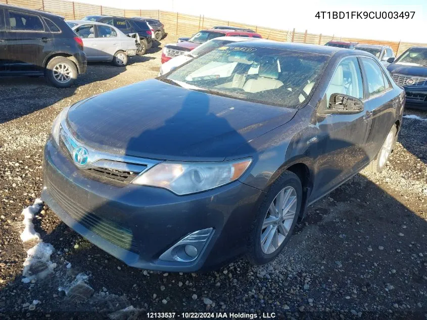 2012 Toyota Camry Hybrid/Le/Xle VIN: 4T1BD1FK9CU003497 Lot: 12133537