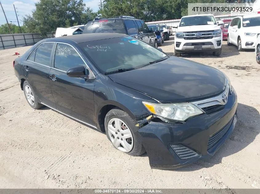 2012 Toyota Camry Le VIN: 4T1BF1FK3CU093529 Lot: 34570124