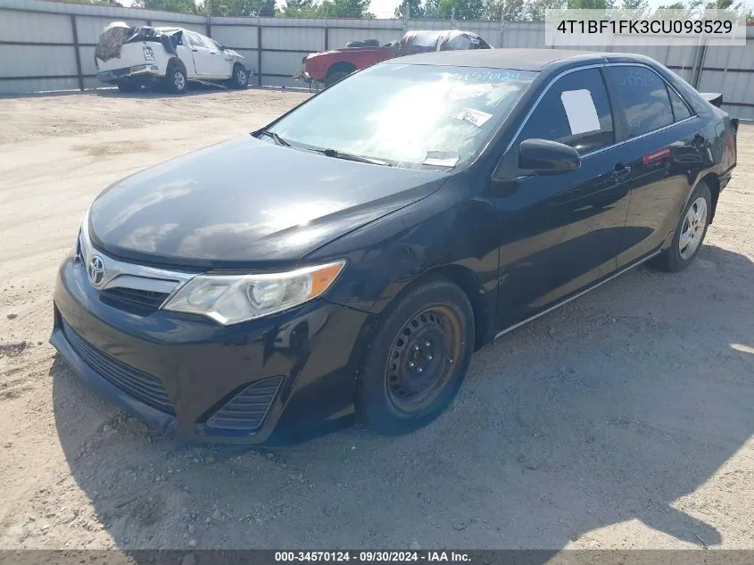 2012 Toyota Camry Le VIN: 4T1BF1FK3CU093529 Lot: 34570124