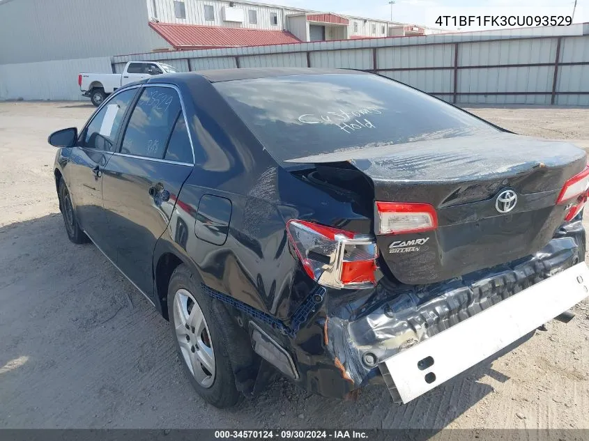 2012 Toyota Camry Le VIN: 4T1BF1FK3CU093529 Lot: 34570124