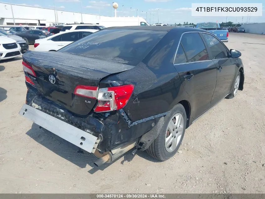 2012 Toyota Camry Le VIN: 4T1BF1FK3CU093529 Lot: 34570124