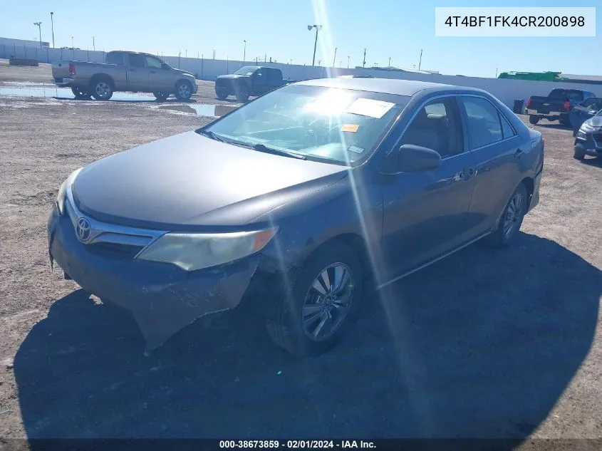 4T4BF1FK4CR200898 2012 Toyota Camry Le