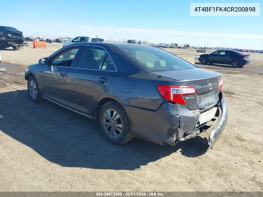 4T4BF1FK4CR200898 2012 Toyota Camry Le