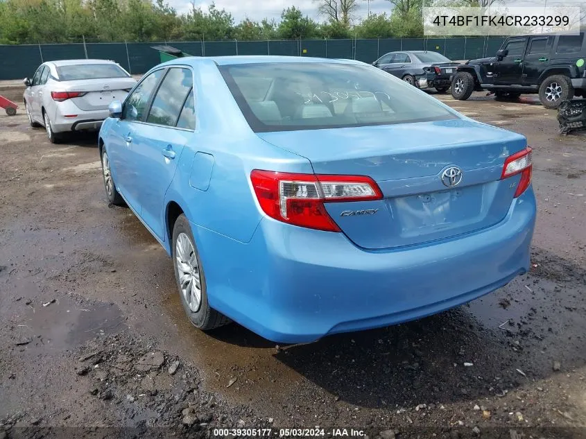 4T4BF1FK4CR233299 2012 Toyota Camry Le