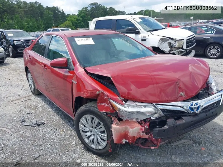 4T1BD1FK8CU008562 2012 Toyota Camry Hybrid Le