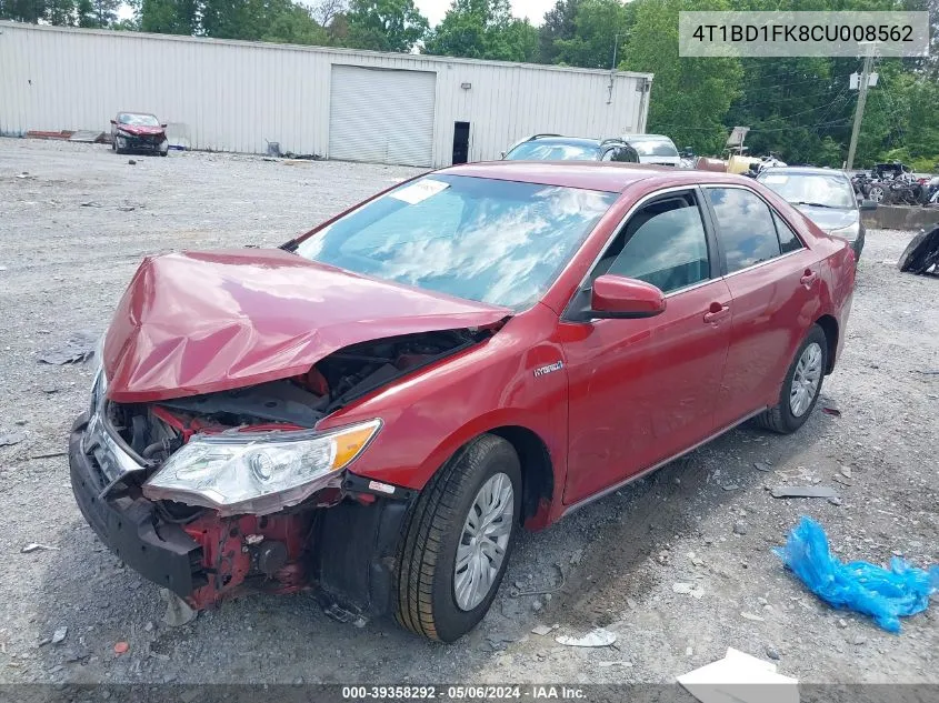 4T1BD1FK8CU008562 2012 Toyota Camry Hybrid Le