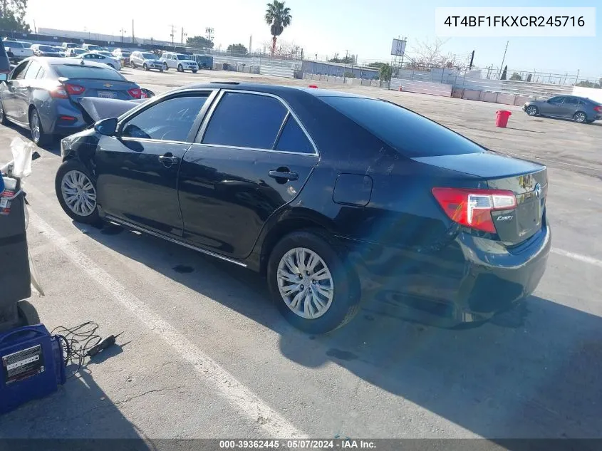 2012 Toyota Camry Le VIN: 4T4BF1FKXCR245716 Lot: 39362445