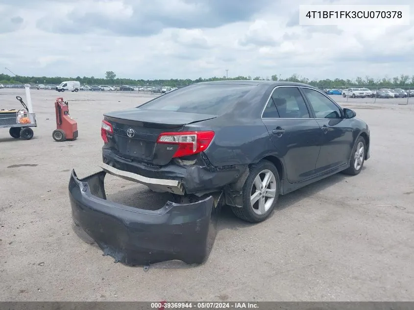 4T1BF1FK3CU070378 2012 Toyota Camry Se