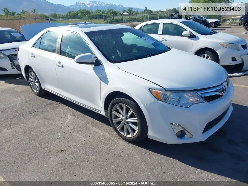 2012 Toyota Camry Xle VIN: 4T1BF1FK1CU523493 Lot: 39406365