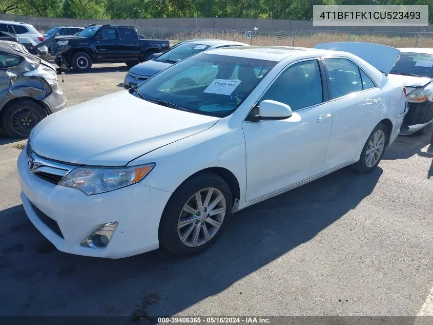 2012 Toyota Camry Xle VIN: 4T1BF1FK1CU523493 Lot: 39406365