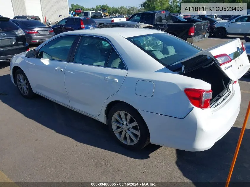 2012 Toyota Camry Xle VIN: 4T1BF1FK1CU523493 Lot: 39406365