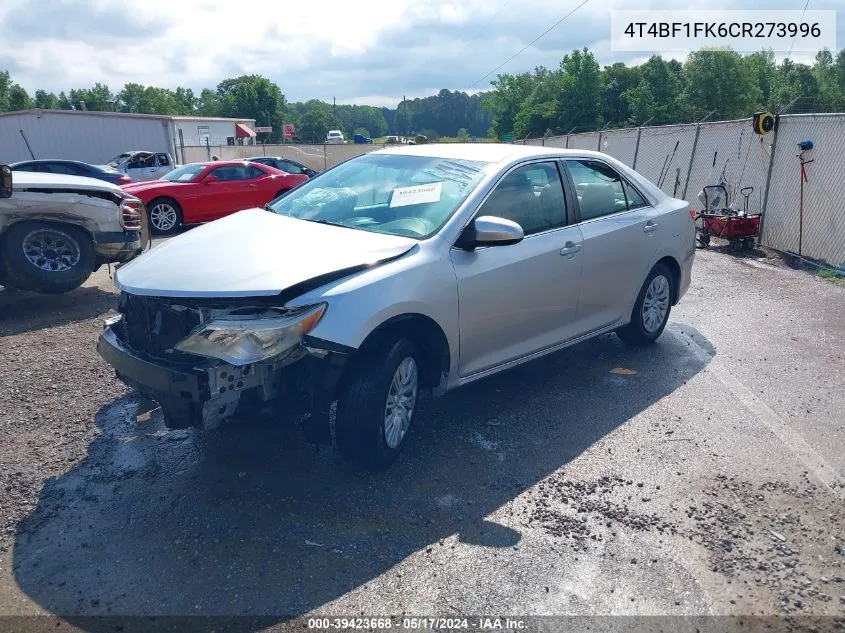 2012 Toyota Camry Le VIN: 4T4BF1FK6CR273996 Lot: 39423668