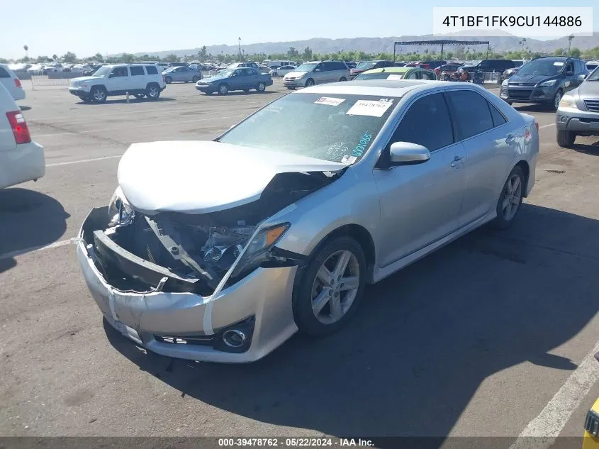 2012 Toyota Camry Se VIN: 4T1BF1FK9CU144886 Lot: 39478762