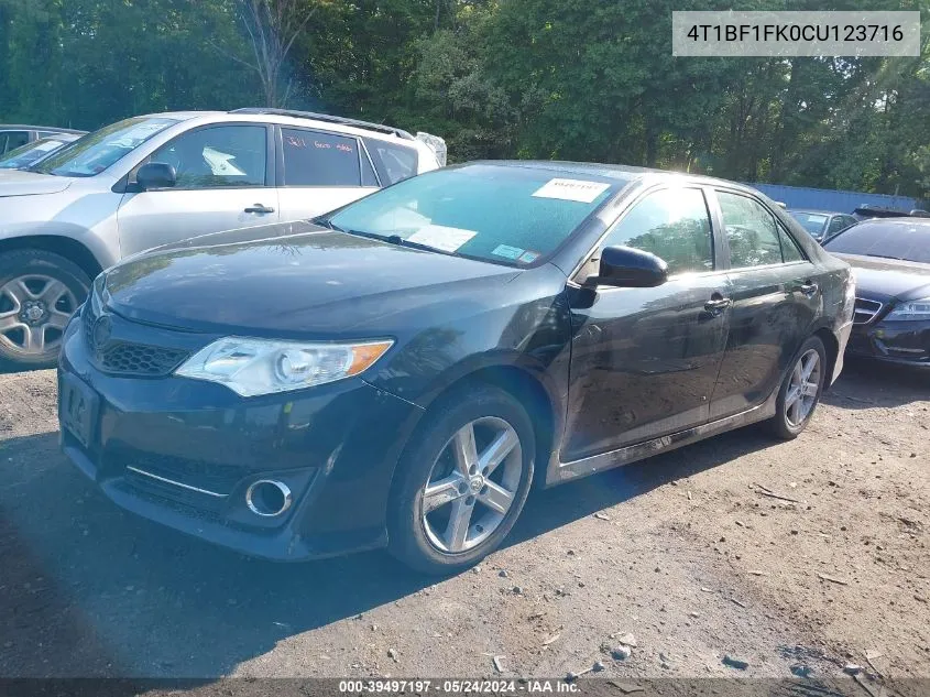 2012 Toyota Camry Se VIN: 4T1BF1FK0CU123716 Lot: 39497197