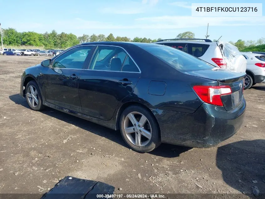 2012 Toyota Camry Se VIN: 4T1BF1FK0CU123716 Lot: 39497197