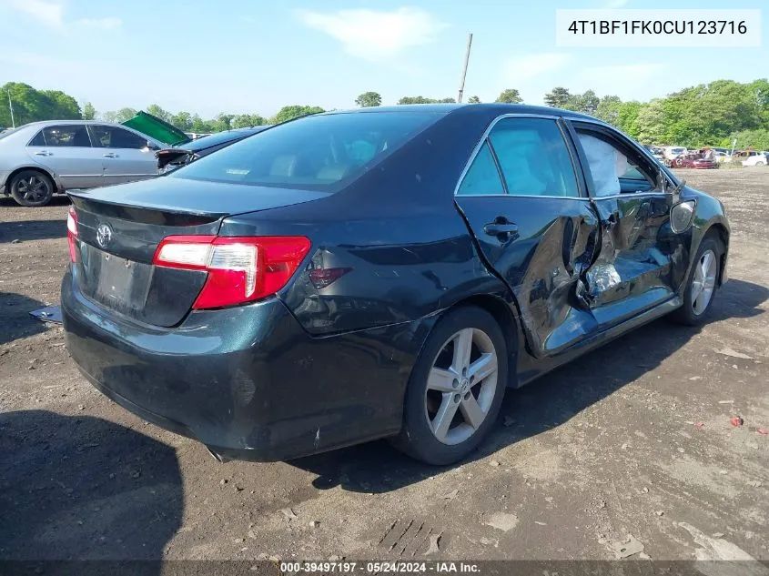 2012 Toyota Camry Se VIN: 4T1BF1FK0CU123716 Lot: 39497197