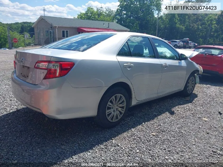 4T1BF1FK2CU074423 2012 Toyota Camry Le