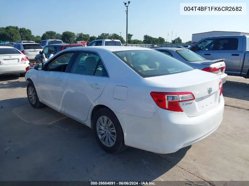 2012 Toyota Camry Se/Le/Xle VIN: 004T4BF1FK6CR2682 Lot: 39584891