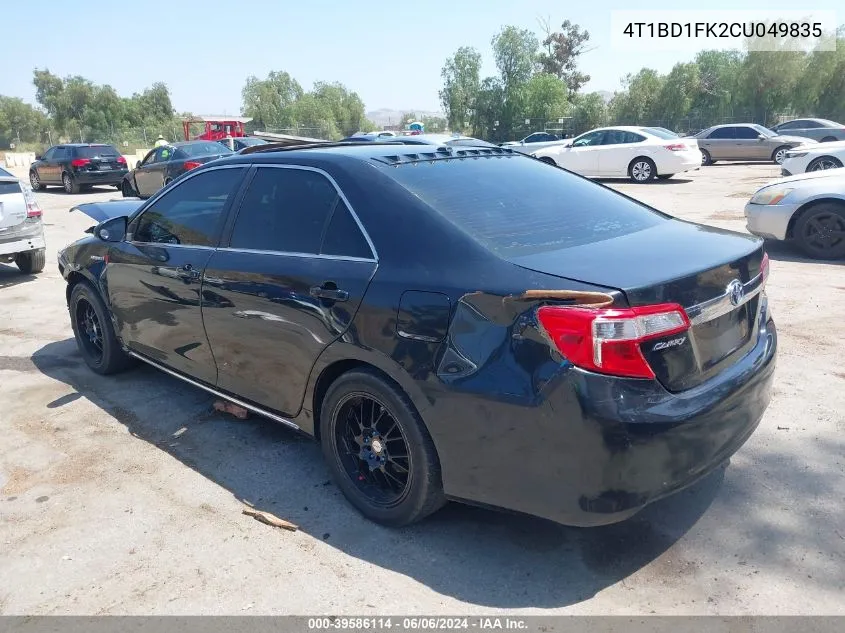 2012 Toyota Camry Hybrid Xle VIN: 4T1BD1FK2CU049835 Lot: 39586114