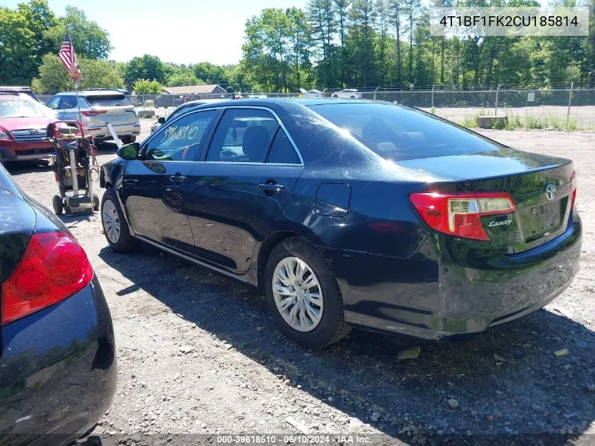 2012 Toyota Camry Le VIN: 4T1BF1FK2CU185814 Lot: 39618510