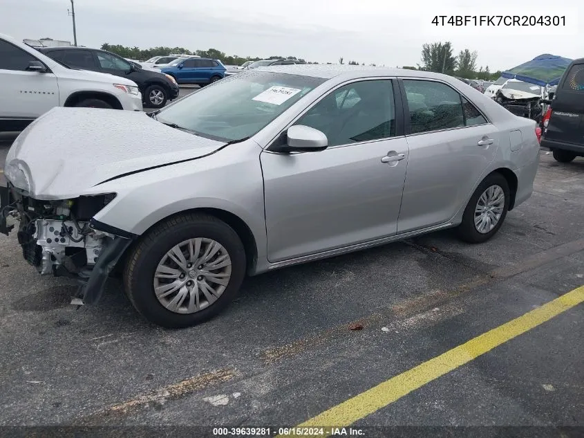 4T4BF1FK7CR204301 2012 Toyota Camry Le