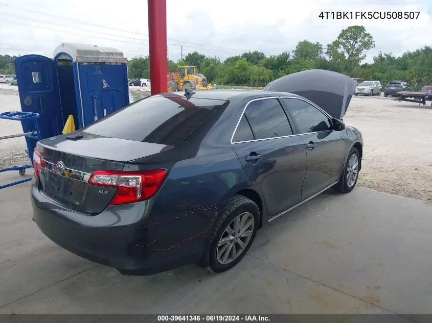 2012 Toyota Camry Xle V6 VIN: 4T1BK1FK5CU508507 Lot: 39641346