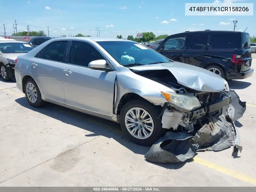 2012 Toyota Camry Le VIN: 4T4BF1FK1CR158206 Lot: 39648666