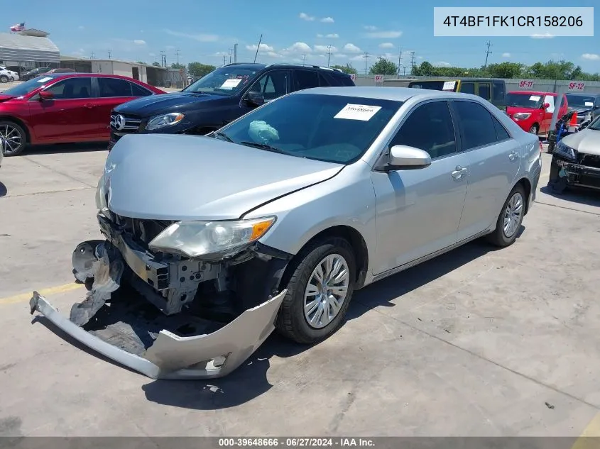 2012 Toyota Camry Le VIN: 4T4BF1FK1CR158206 Lot: 39648666