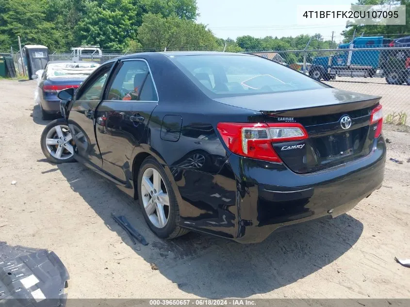 2012 Toyota Camry Se VIN: 4T1BF1FK2CU107095 Lot: 39650657