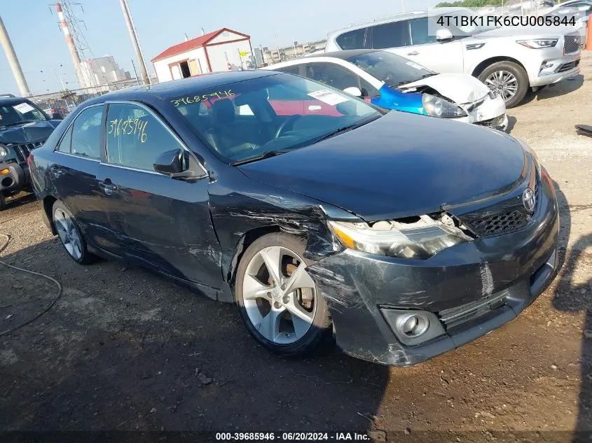 4T1BK1FK6CU005844 2012 Toyota Camry Se V6